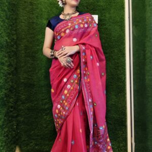 Gujrati Hand stitch embroidery saree
