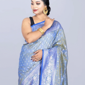 Buy Allover Blue Dual Tone Katan Silk Saree | Neeluvora