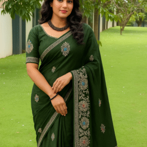 Soft Silk Saree with intricate embroidery work | By Neelu Vora