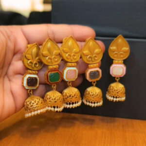Gold jhumka earrings