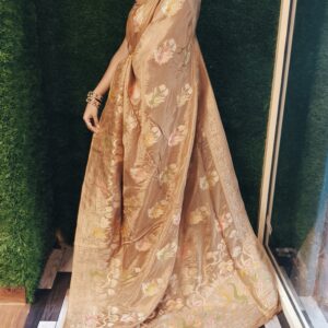 Gold pure Masru silk saree